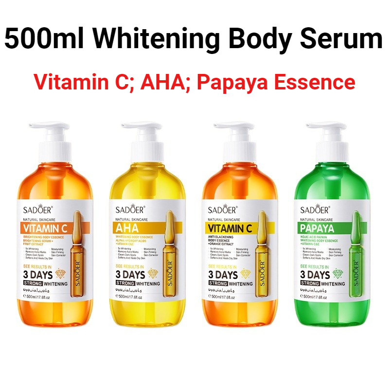 Hyaluronic Acid Facial Serum - SADOER AHA Beyazlatıcı Vücut Esansı 500ml