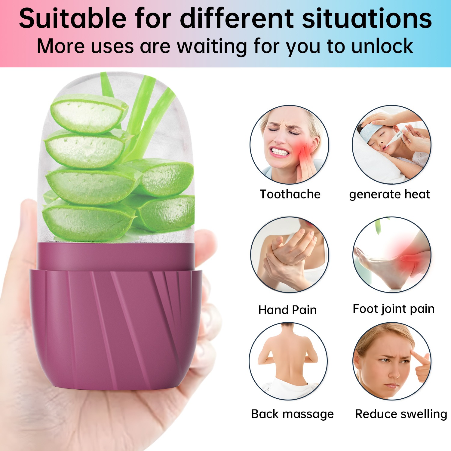 Face Ice Roller Puffiness - Estetik Çizgili Yüz Buz Kalıbı Minimalist